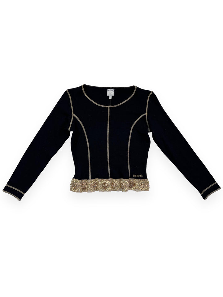 Vintage MOSCHINO Sweater w/ Sequins Details Women's Medium