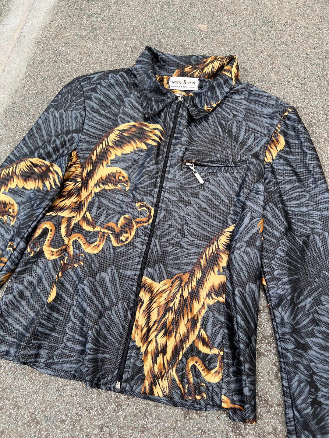 Shiny Cobra Clear Dot Foil Polyester Jacket w/ Shoulder Pads Women's M/L