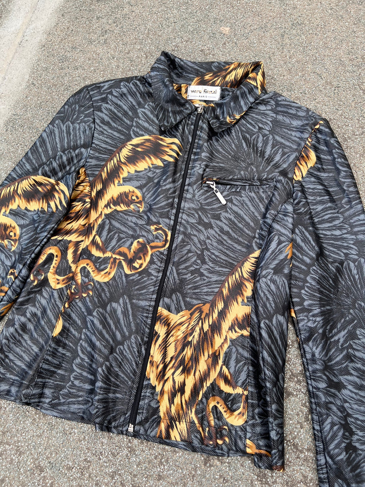 Shiny Cobra Clear Dot Foil Polyester Jacket w/ Shoulder Pads Women's M/L