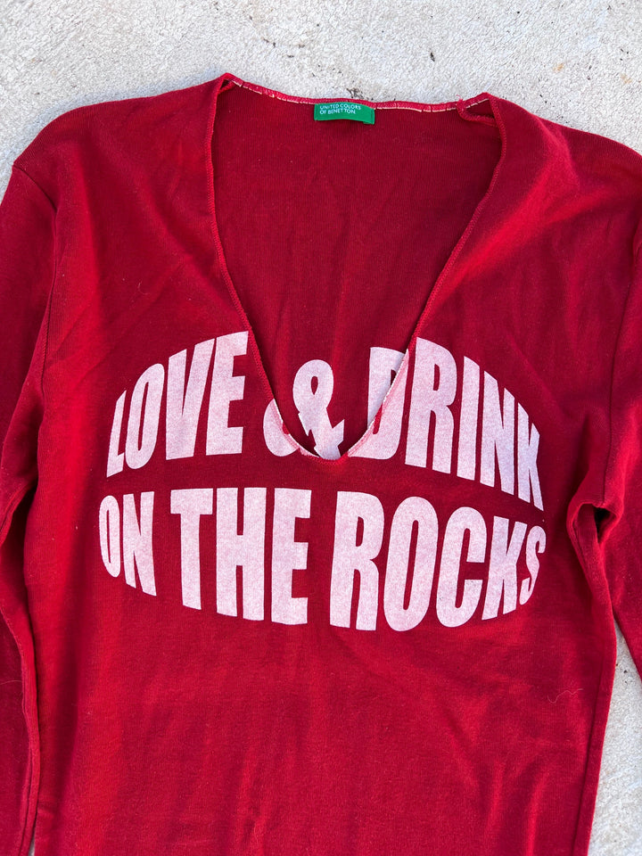 United Colors Of Benetton Love&Drink On The Rocks Shirt Women's Small