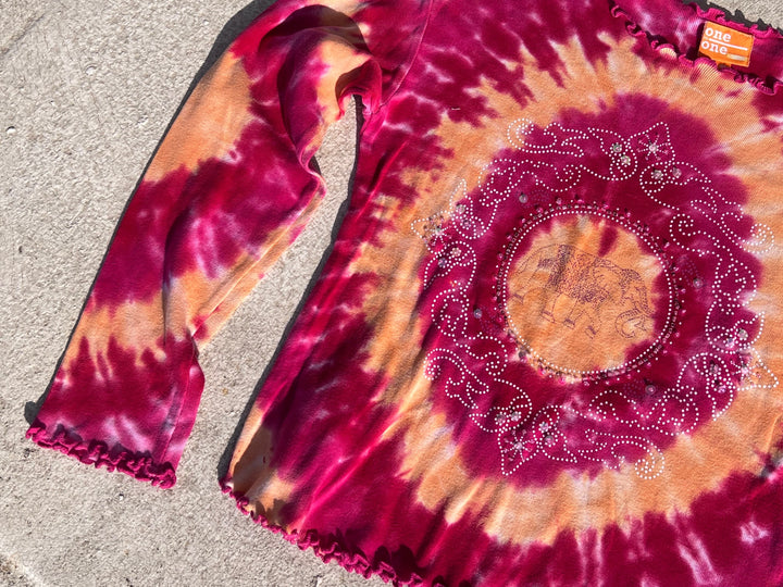 Y2K Tie Dye Beaded Sweatshirt Women's Medium
