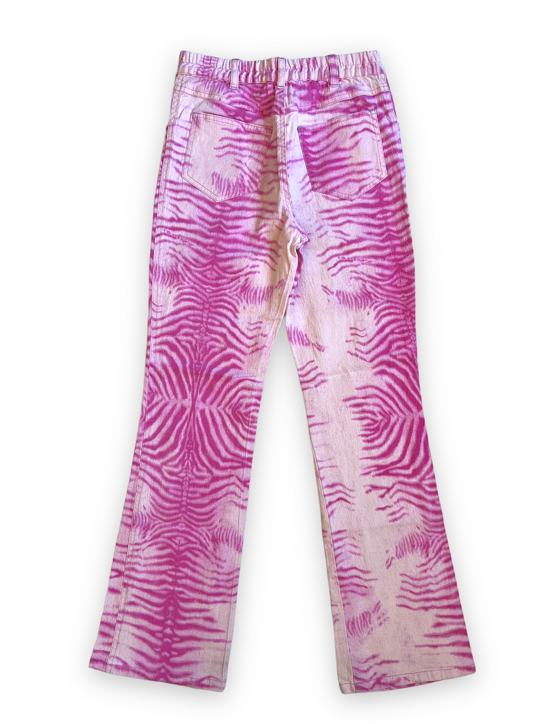 Vintage Mid Waisted Pink Zebra Jeans Women's Extra Small(32)