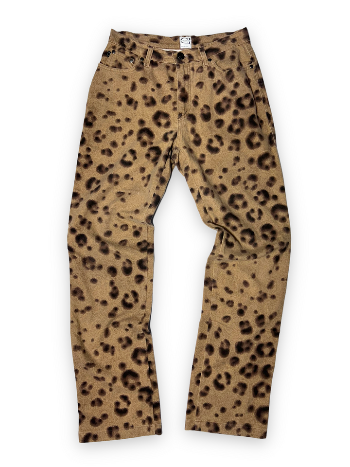 Cavalli High Waisted Leopard Cotton Pants Women's Small(36)