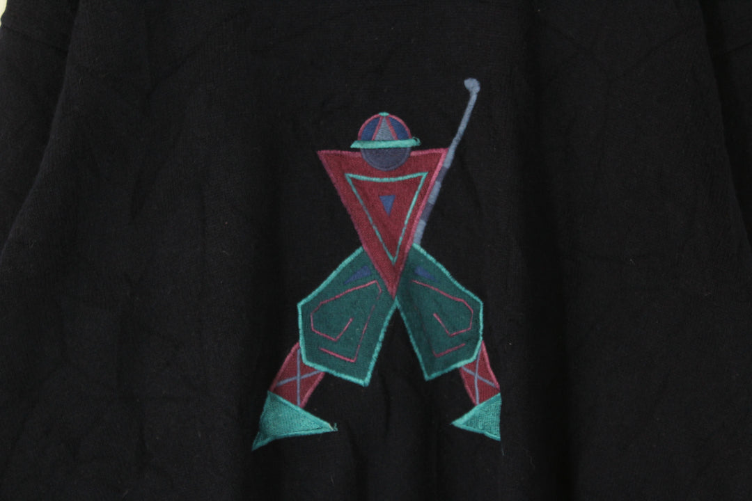 Vintage Embroidered Hockey Sweater Men's Large