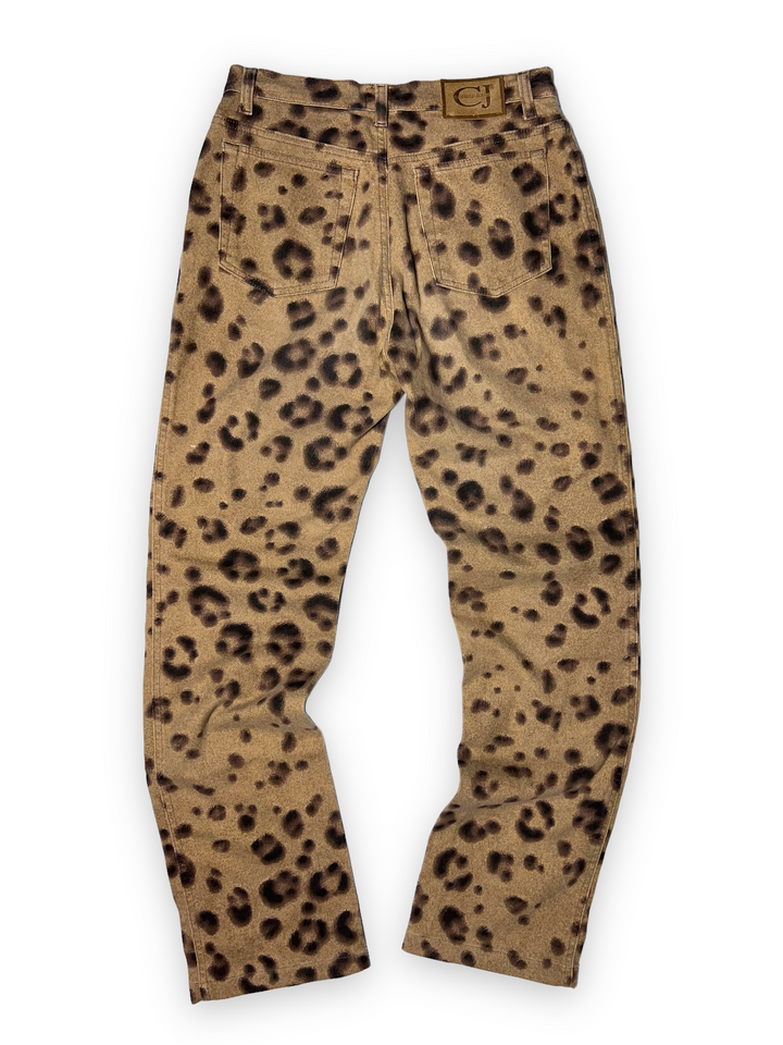 Cavalli High Waisted Leopard Cotton Pants Women's Small(36)