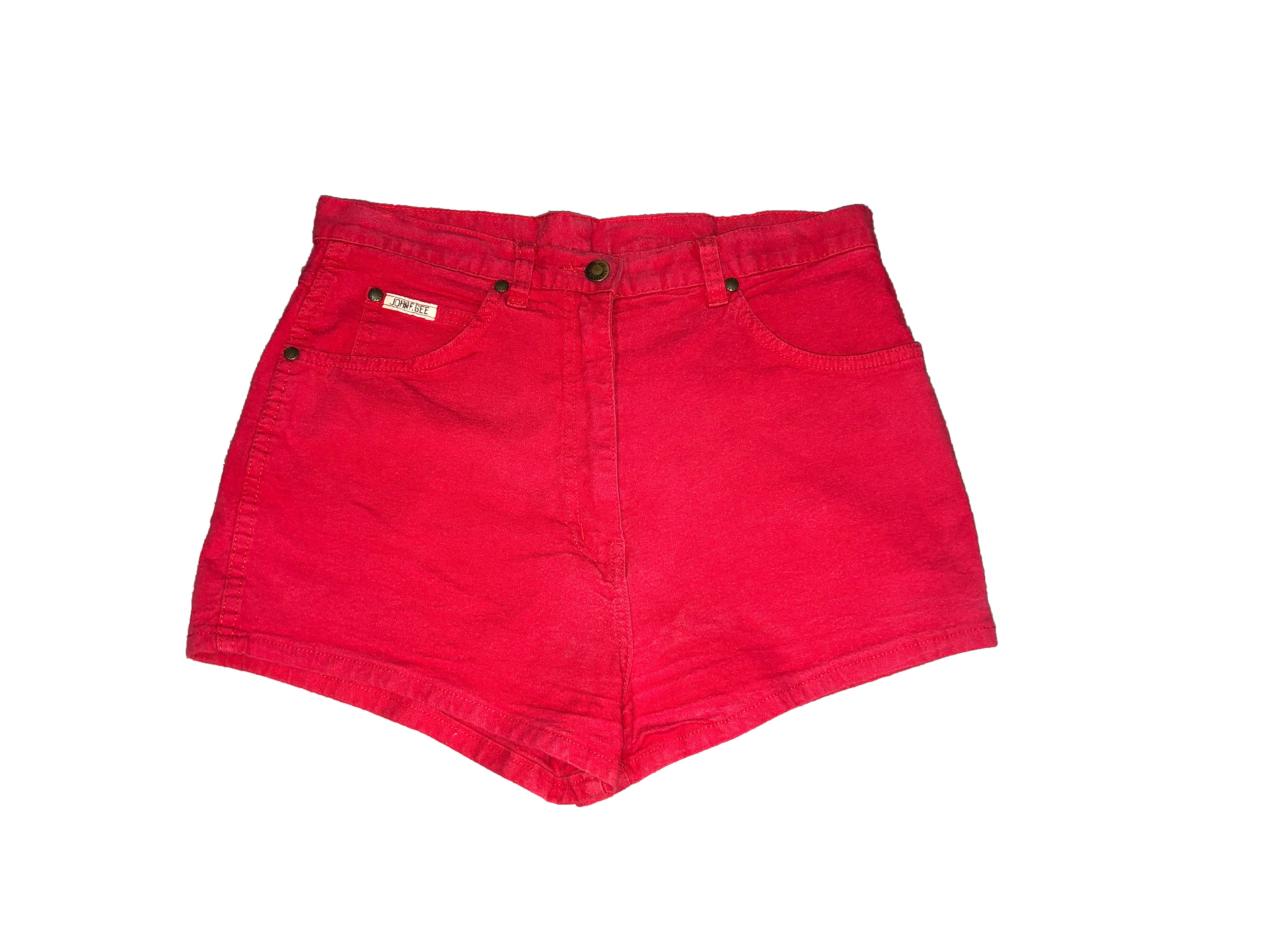 Red denim hot sale shorts ladies