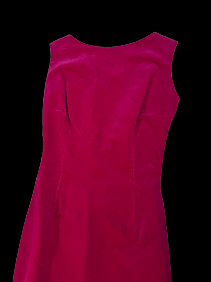 Vintage Velvet Pink Dress Women's Small