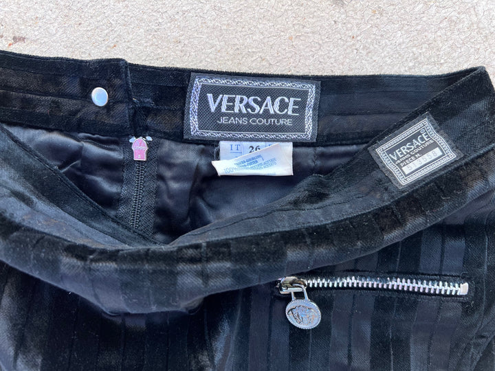 Versace Black Velvet Skirt Women's Extra Small(32)
