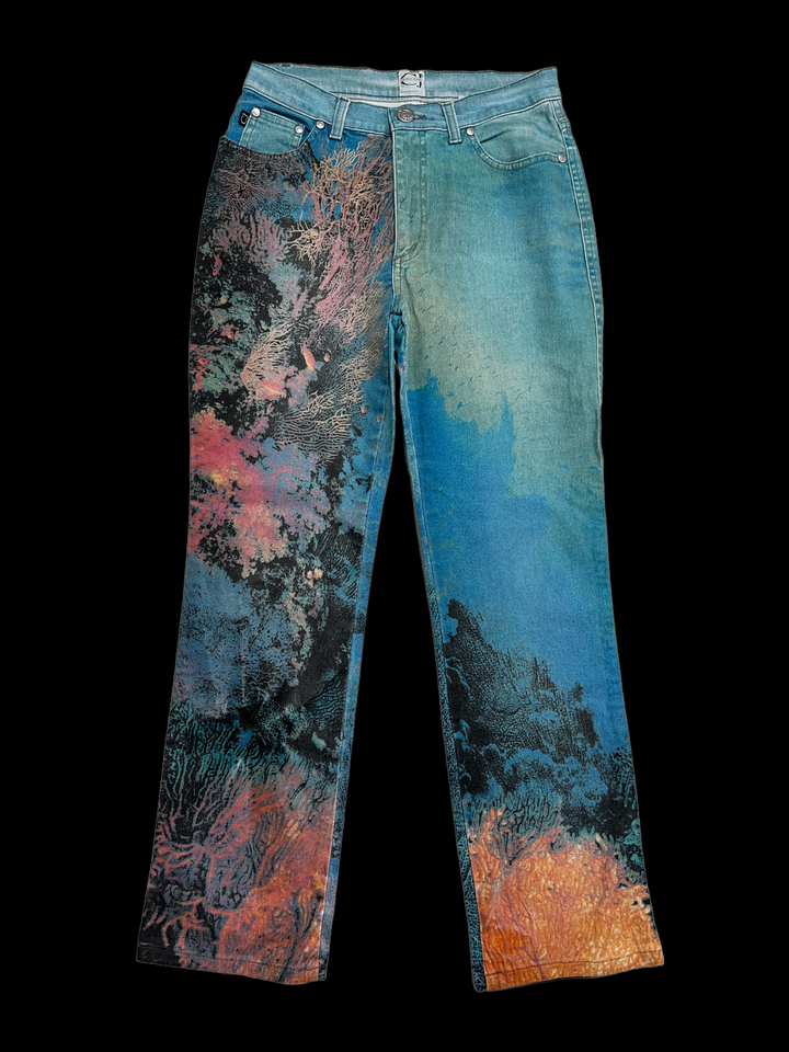 Rare Roberto Cavalli Jeans Coral Reef Print Design Women's Small(36)