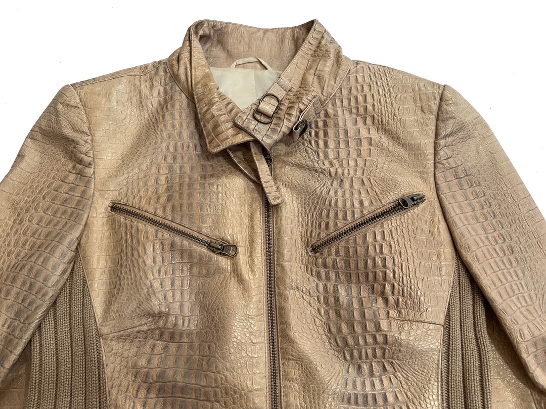 Extra Slim Leather Jacket Made In Italy Women's Small