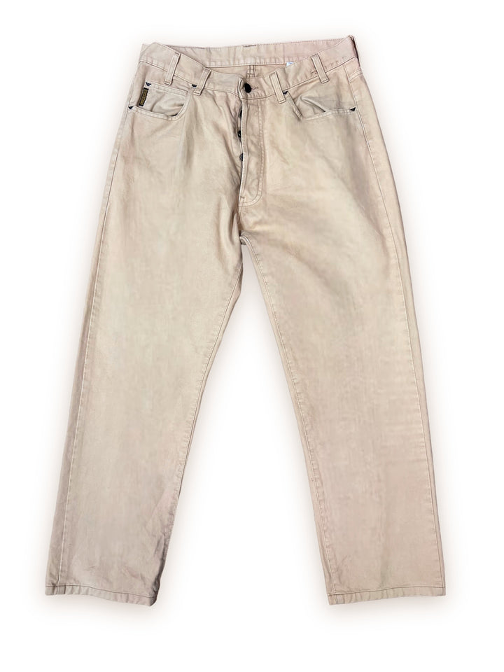 Vintage Armani Light Yellow Jeans Men's Large