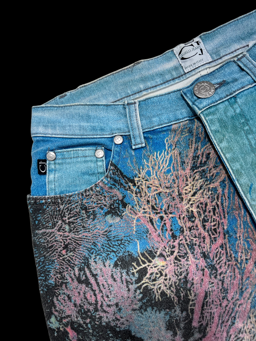 Rare Roberto Cavalli Jeans Coral Reef Print Design Women s Small 36