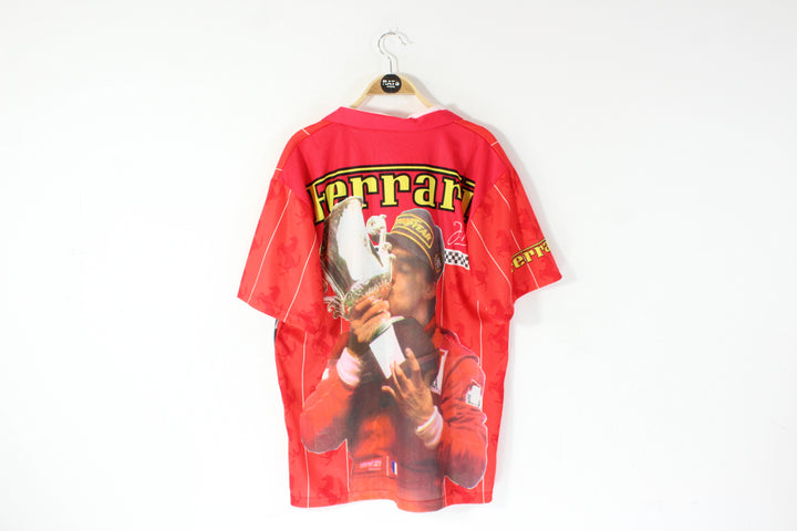 Vintage Ferrari Polo Formula 1 Racing Print Sport Shirt Men's Extra Large