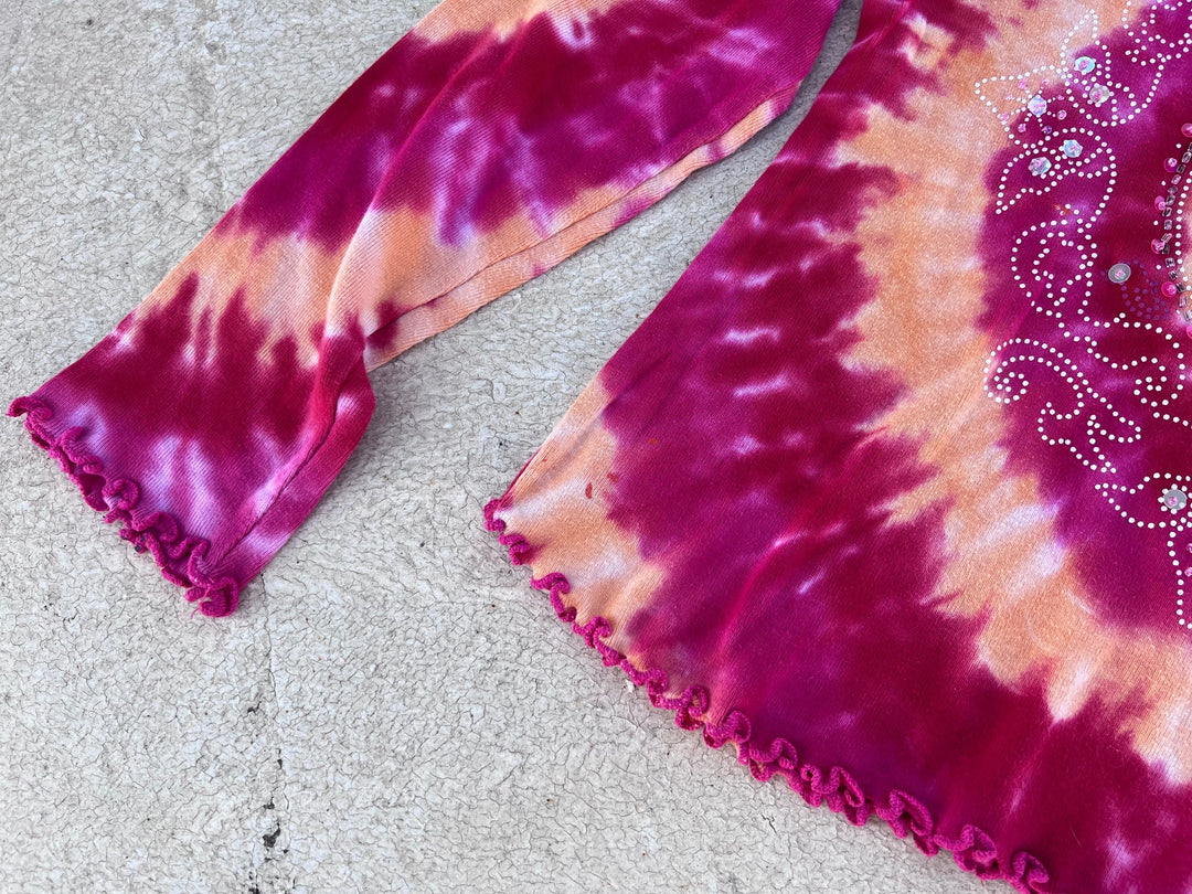 Y2K Tie Dye Beaded Sweatshirt Women's Medium