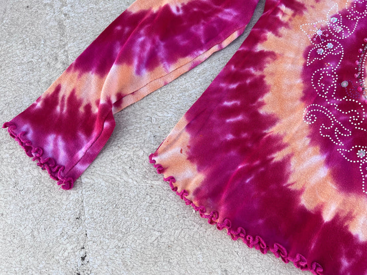 Y2K Tie Dye Beaded Sweatshirt Women's Medium