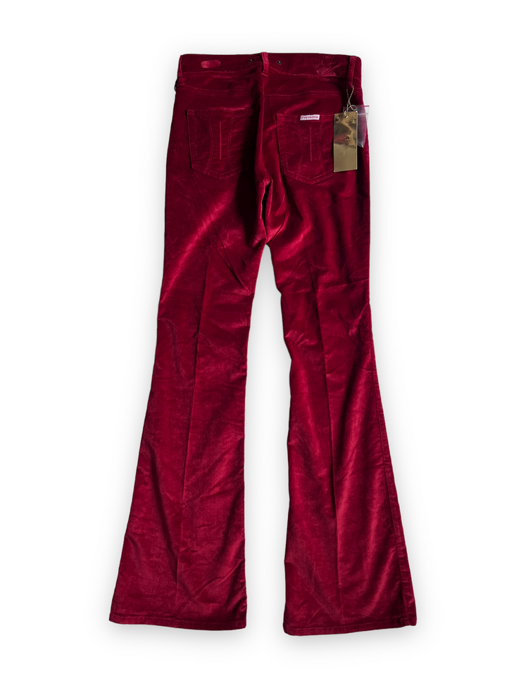 Fornarina Low Waisted Velvet Red Pants Women's Extra Small(34)