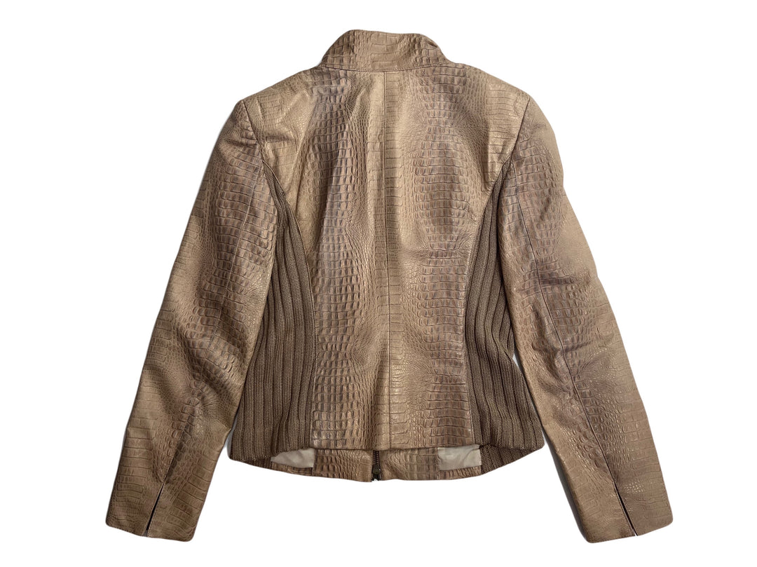 Extra Slim Leather Jacket Made In Italy Women's Small