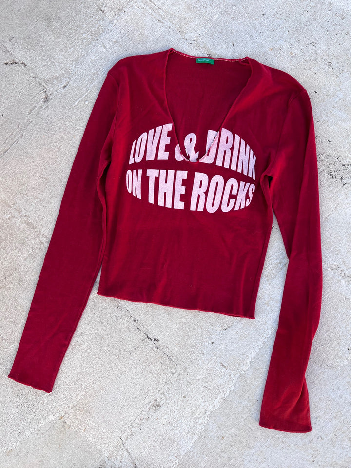 United Colors Of Benetton Love&Drink On The Rocks Shirt Women's Small